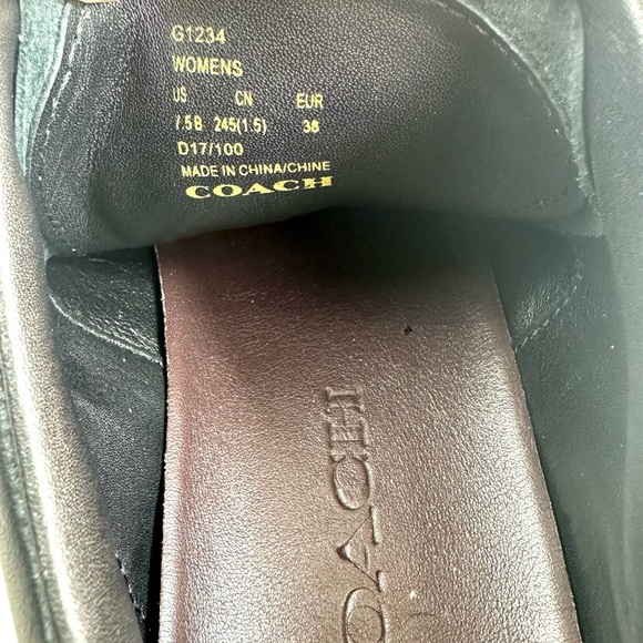 Coach Tea Rose Low Top, Leather Sneakers Black/Floral Details Women’s Size: 7.5 - Picture 14 of 16